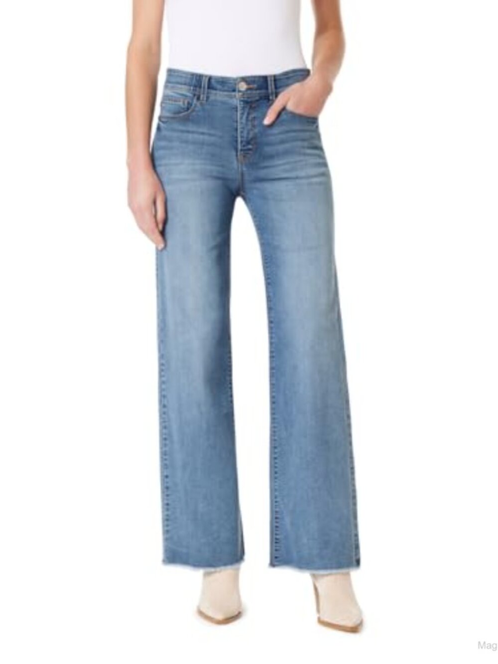 Wide Leg Sculpting Jeans Mid Rise Stretch 5 Pocket 22" Leg Opening